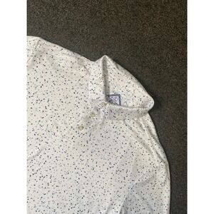 Burlebo Performance Polo White Blue Speckled Mens Large Short Sleeve Stretch